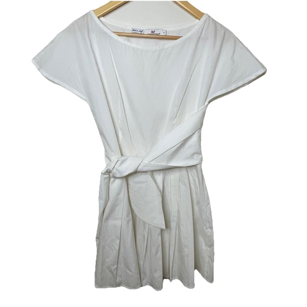 Vineyard Vines White LWD Lined Cotton Short Dress Bridesmaids Bridal Size 4